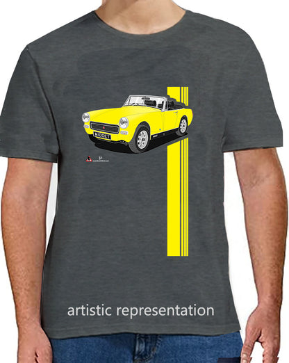 MG Midget Mk3 in Bright Yellow T Shirt