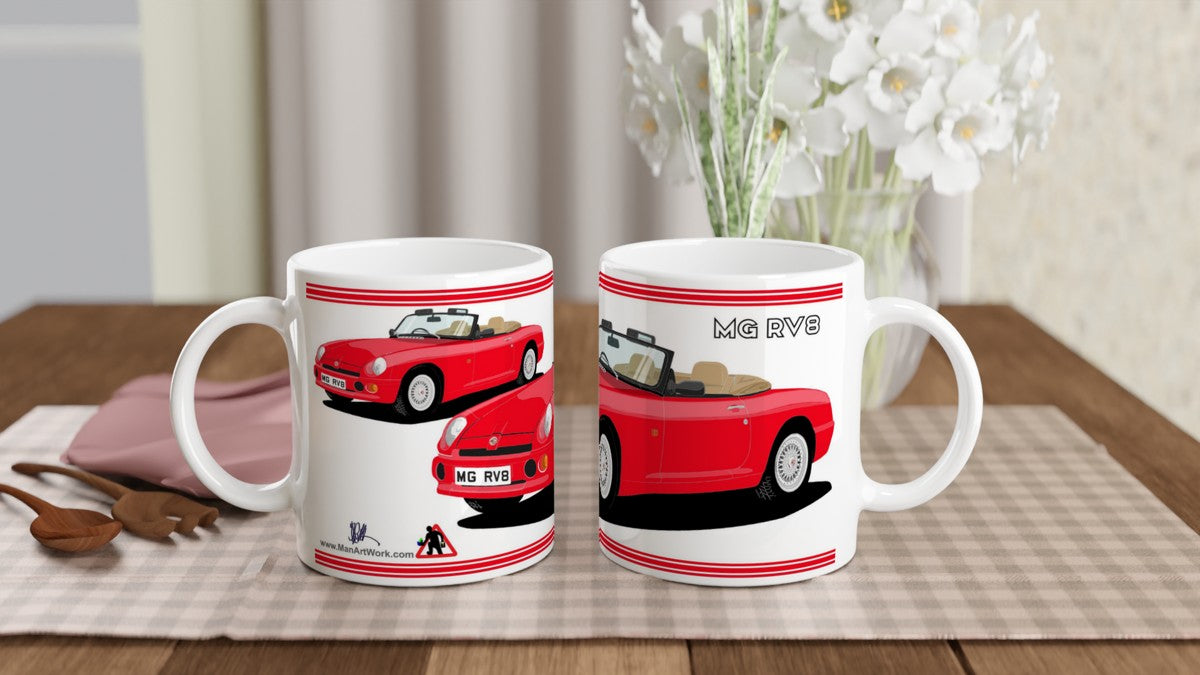 MG RV8 in Bright Red Art Mug