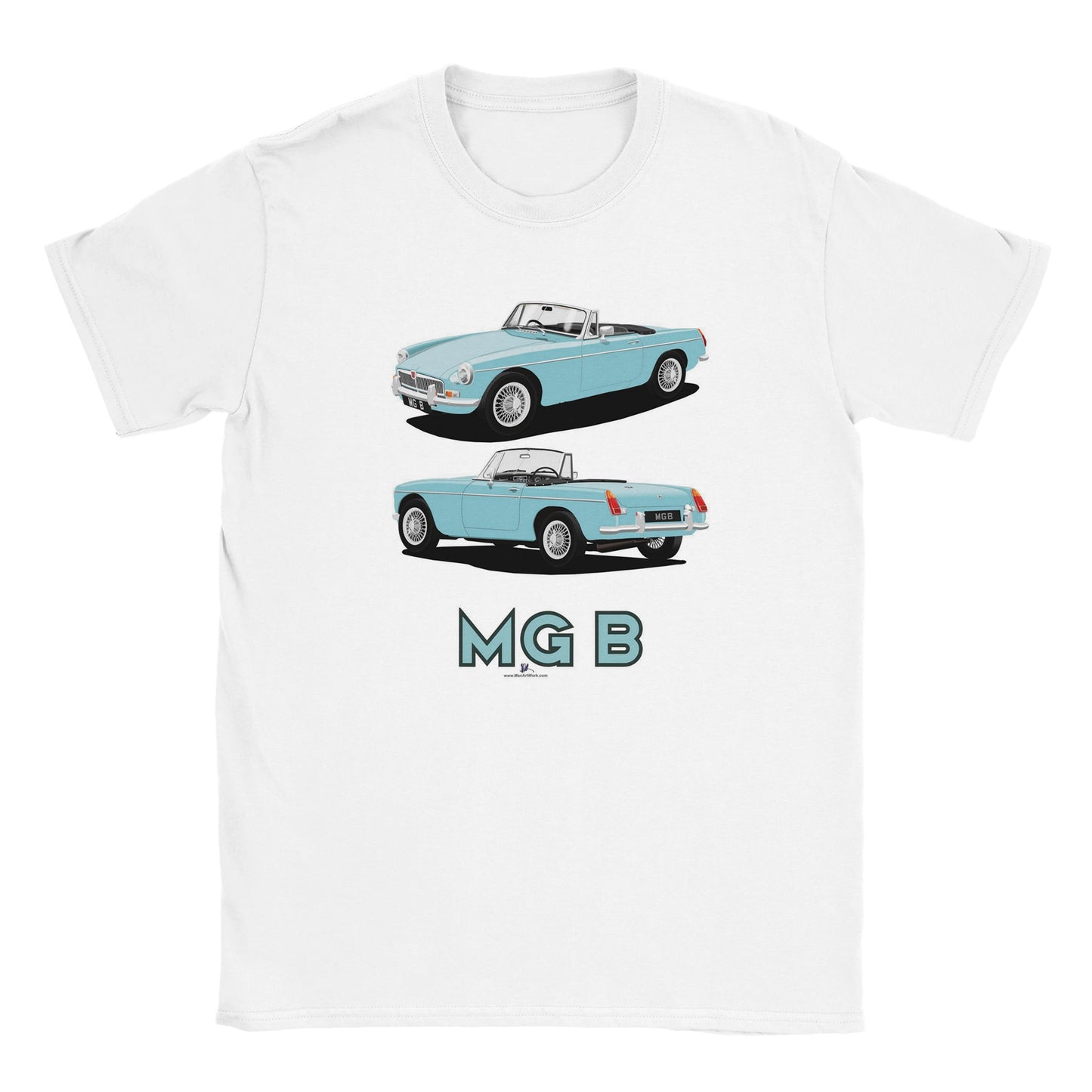 MG B Roadster Mk1 in Blue Art T Shirt