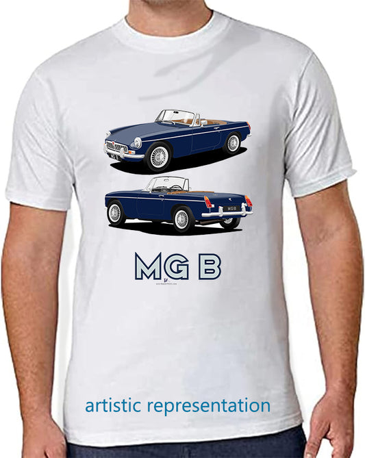 MG B Roadster Mk1 in Dark Blue Art T Shirt