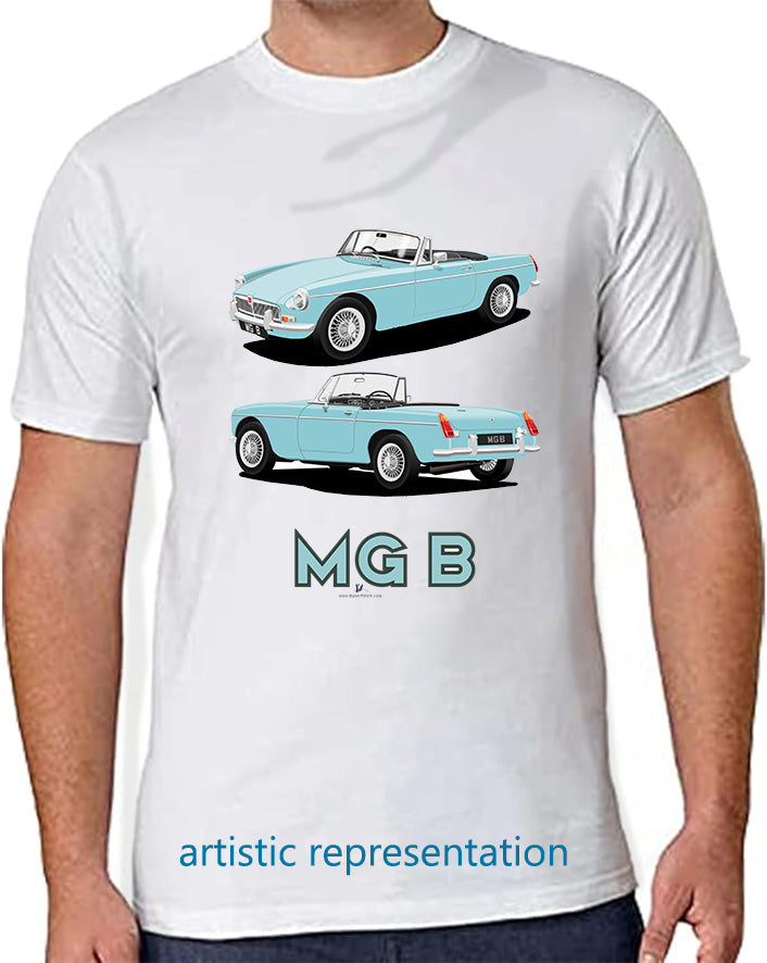 MG B Roadster Mk1 in Blue Art T Shirt