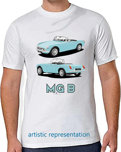 MG B Roadster Mk1 in Blue Art T Shirt