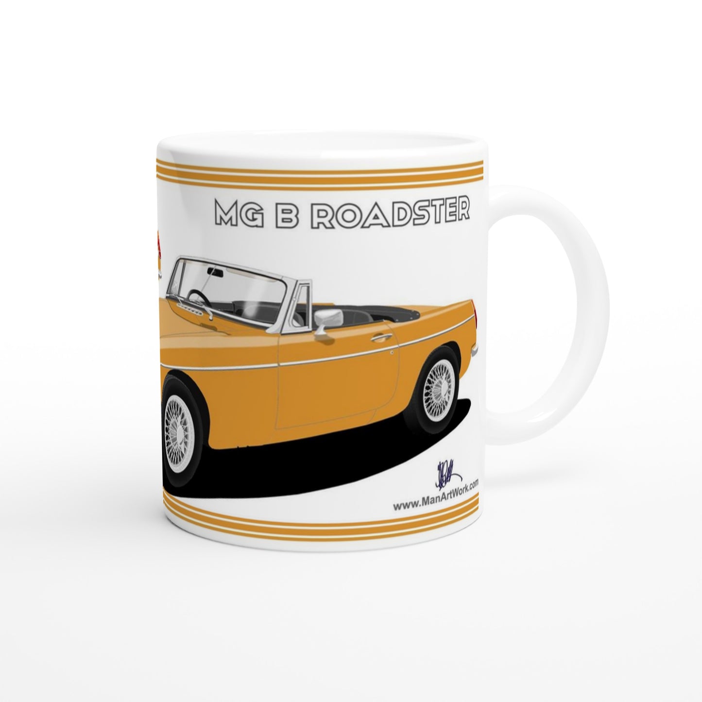 MG B Roadster Mk1 in Orange Art Mug