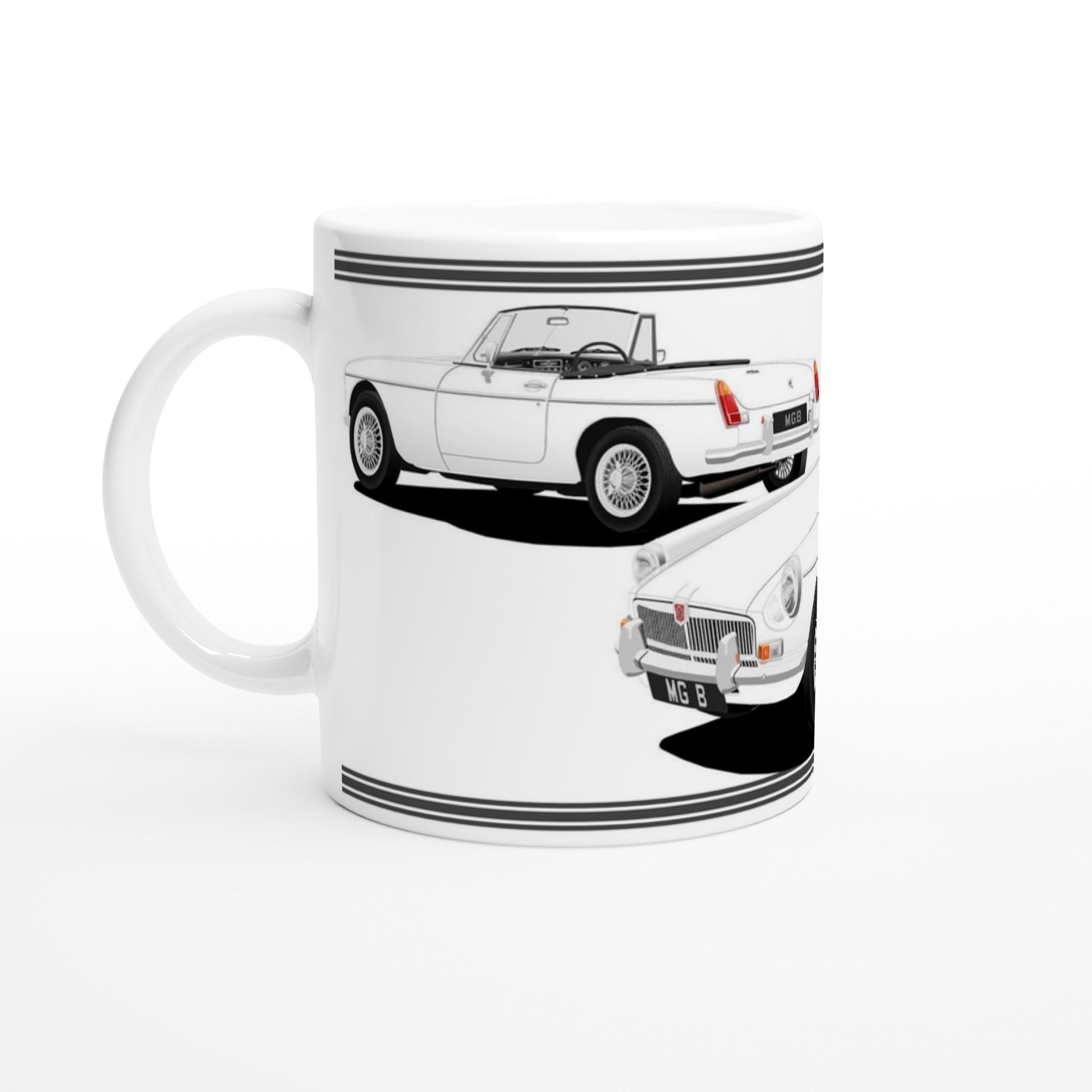 MG B Roadster Mk1 in White Art Mug