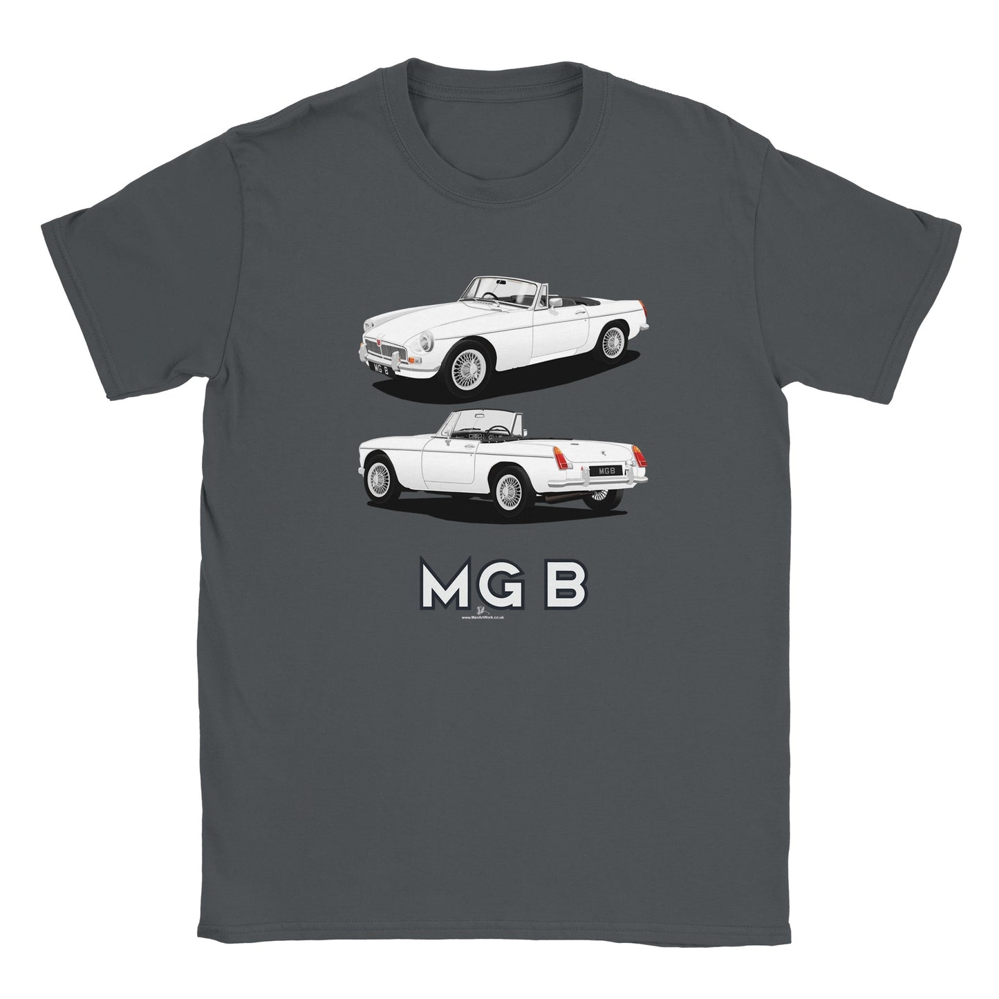 MG B Roadster Mk1 in White & Black Art T Shirt
