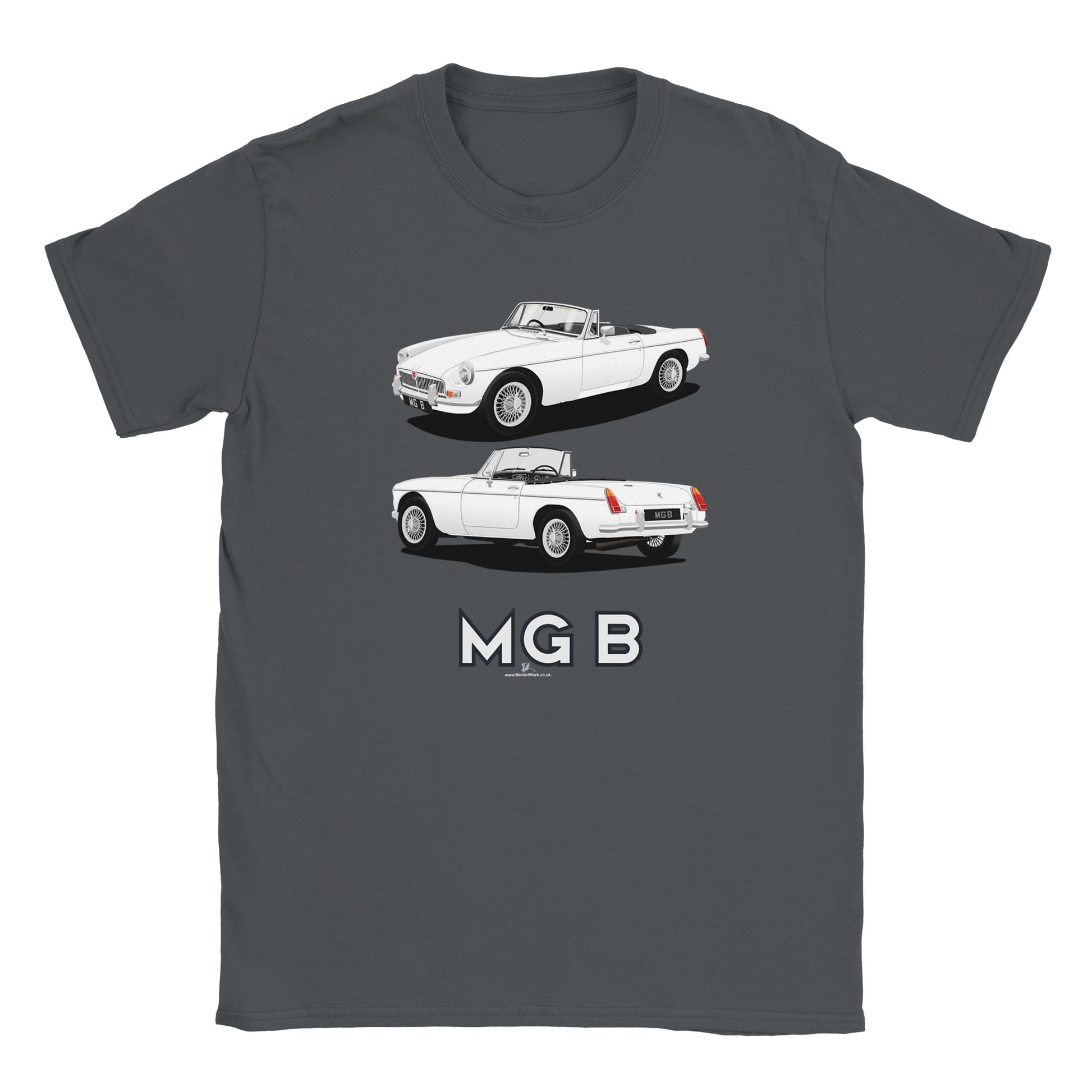 MG B Roadster Mk1 in White & Black Art T Shirt