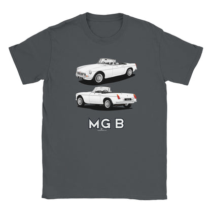 MG B Roadster Mk1 in White & Black Art T Shirt