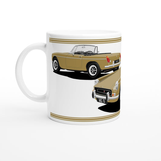 MG B Roadster Mk2 in Gold Art Mug
