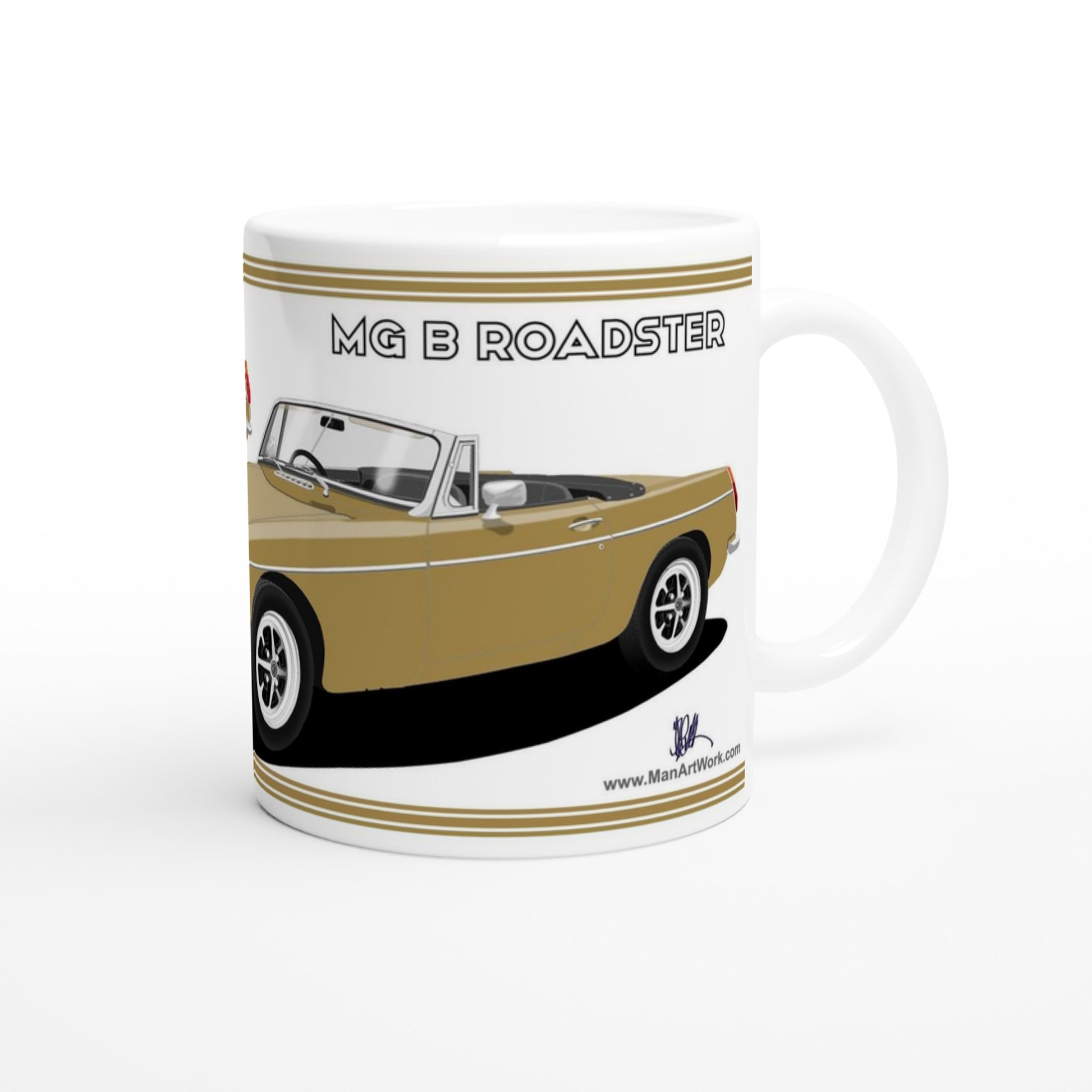 MG B Roadster Mk2 in Gold Art Mug