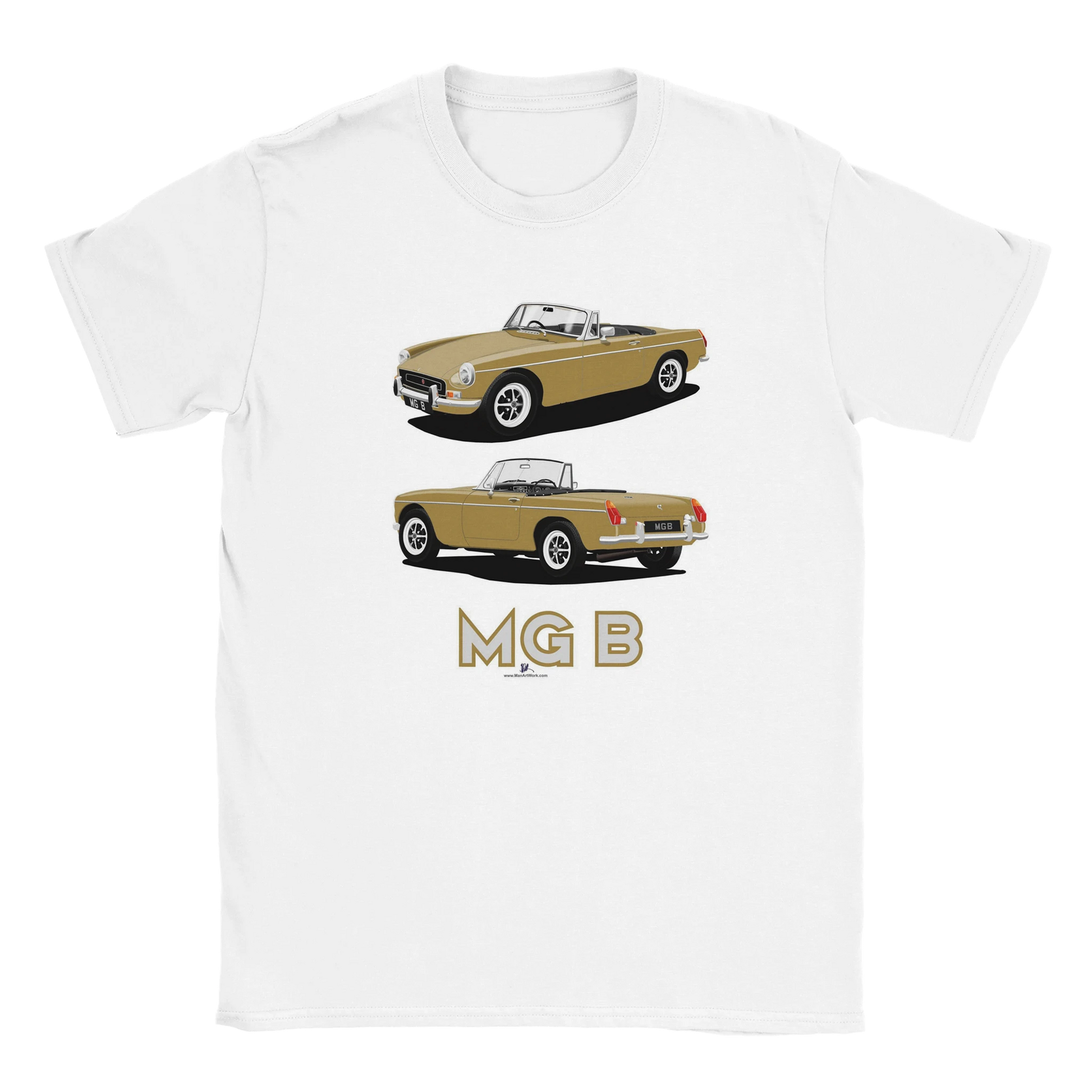 MG B Roadster Mk2 in Gold Art T Shirt