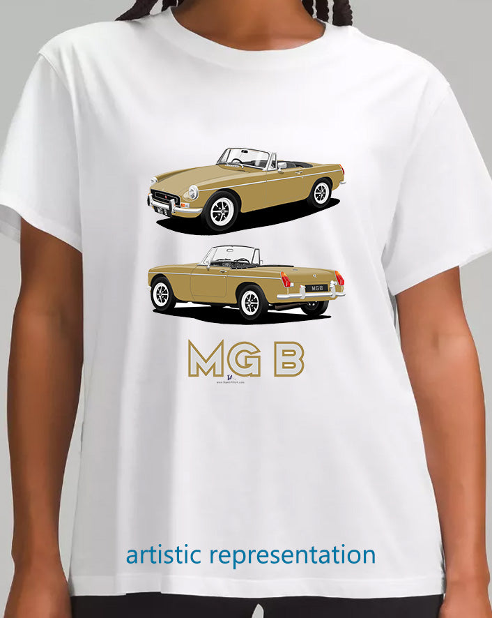MG B Roadster Mk2 in Gold Art T Shirt