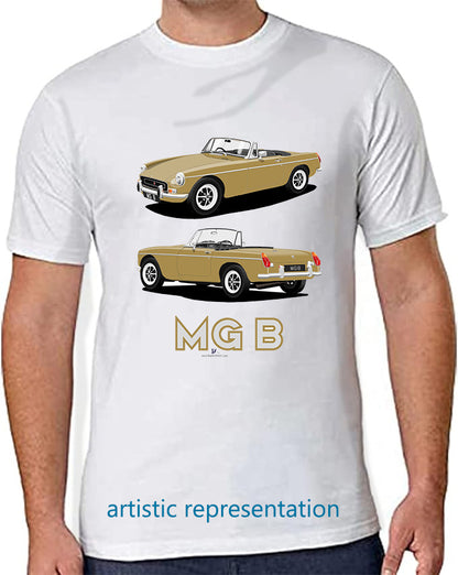 MG B Roadster Mk2 in Gold Art T Shirt