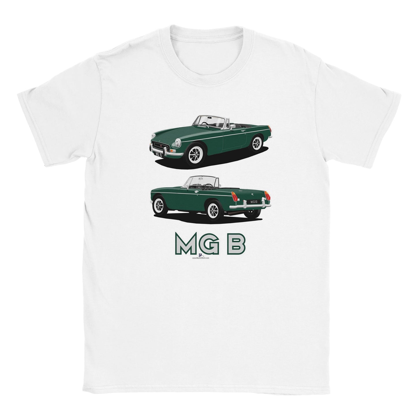 MG B Roadster Mk2 in Green Art T Shirt