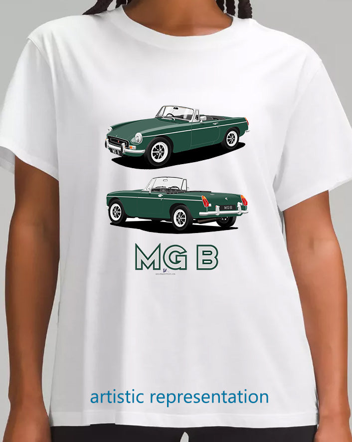 MG B Roadster Mk2 in Green Art T Shirt