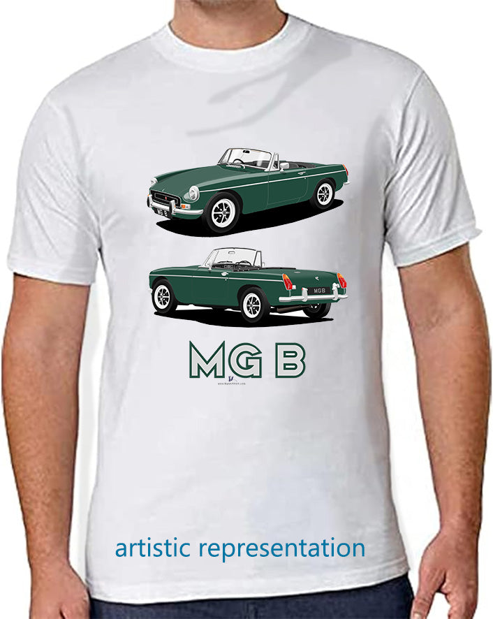 MG B Roadster Mk2 in Green Art T Shirt