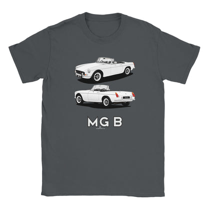 MG B Roadster Mk2 in White & Black Art T Shirt