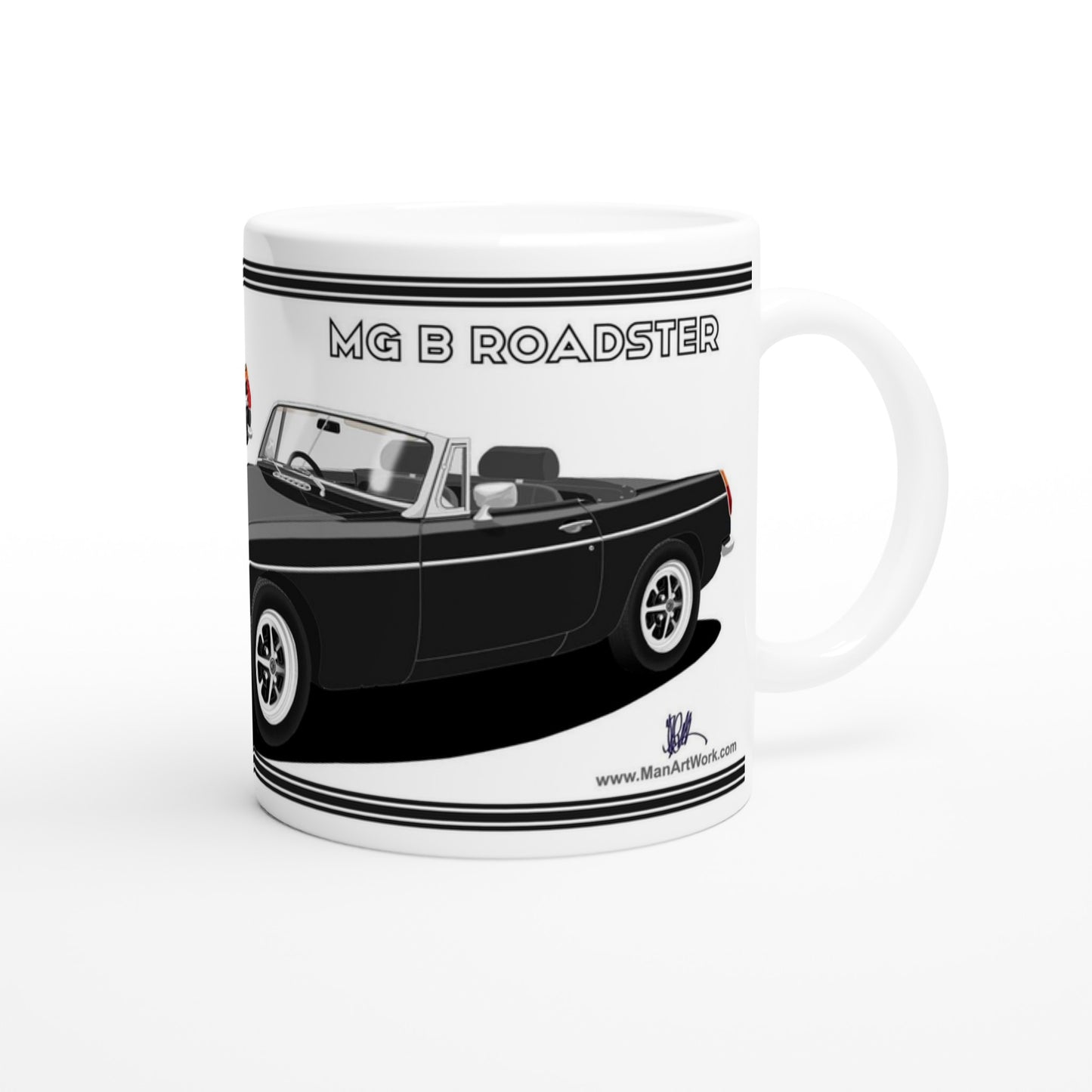 MG B Roadster Mk3 in Black Art Mug