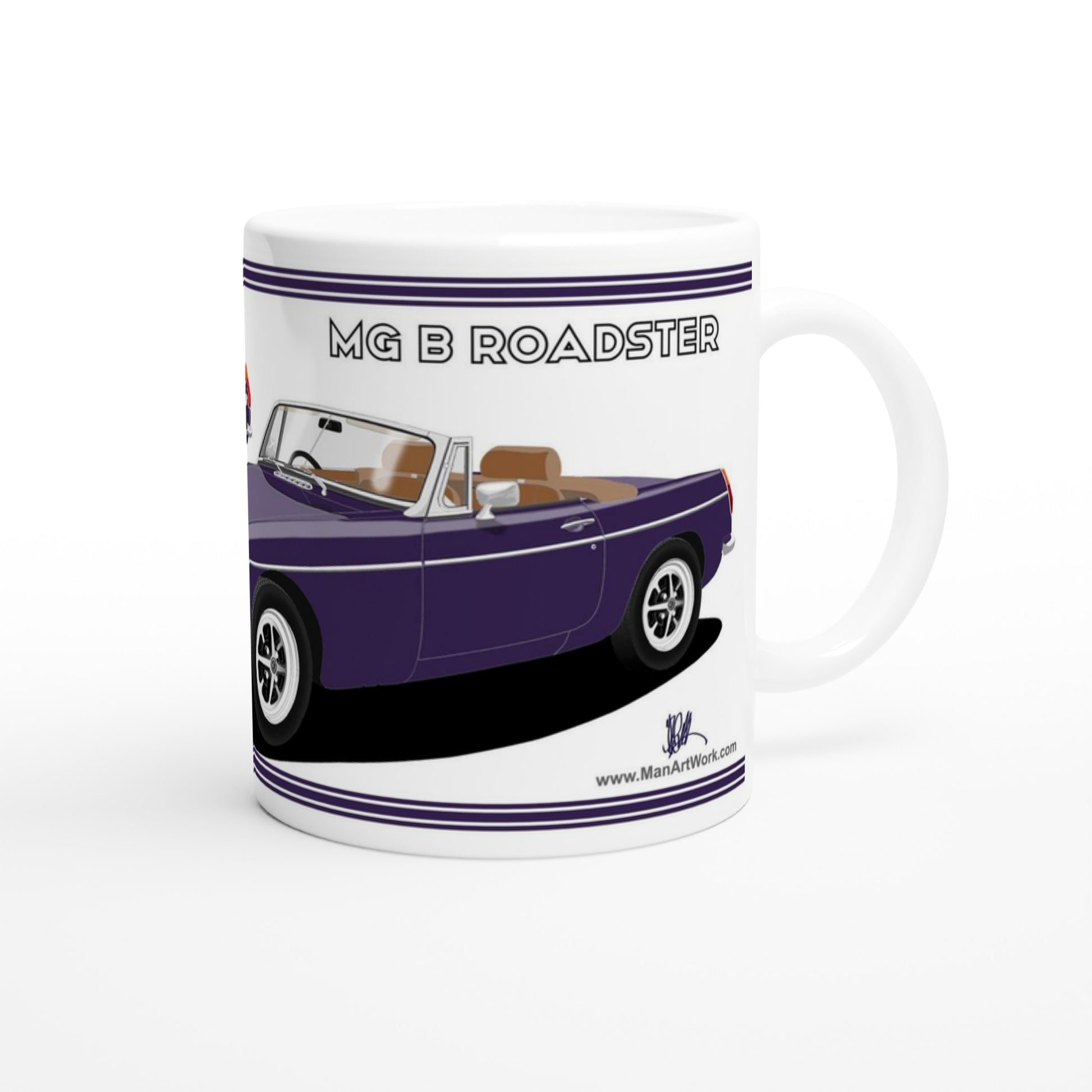 MG B Roadster Mk3 in Purple Art Mug