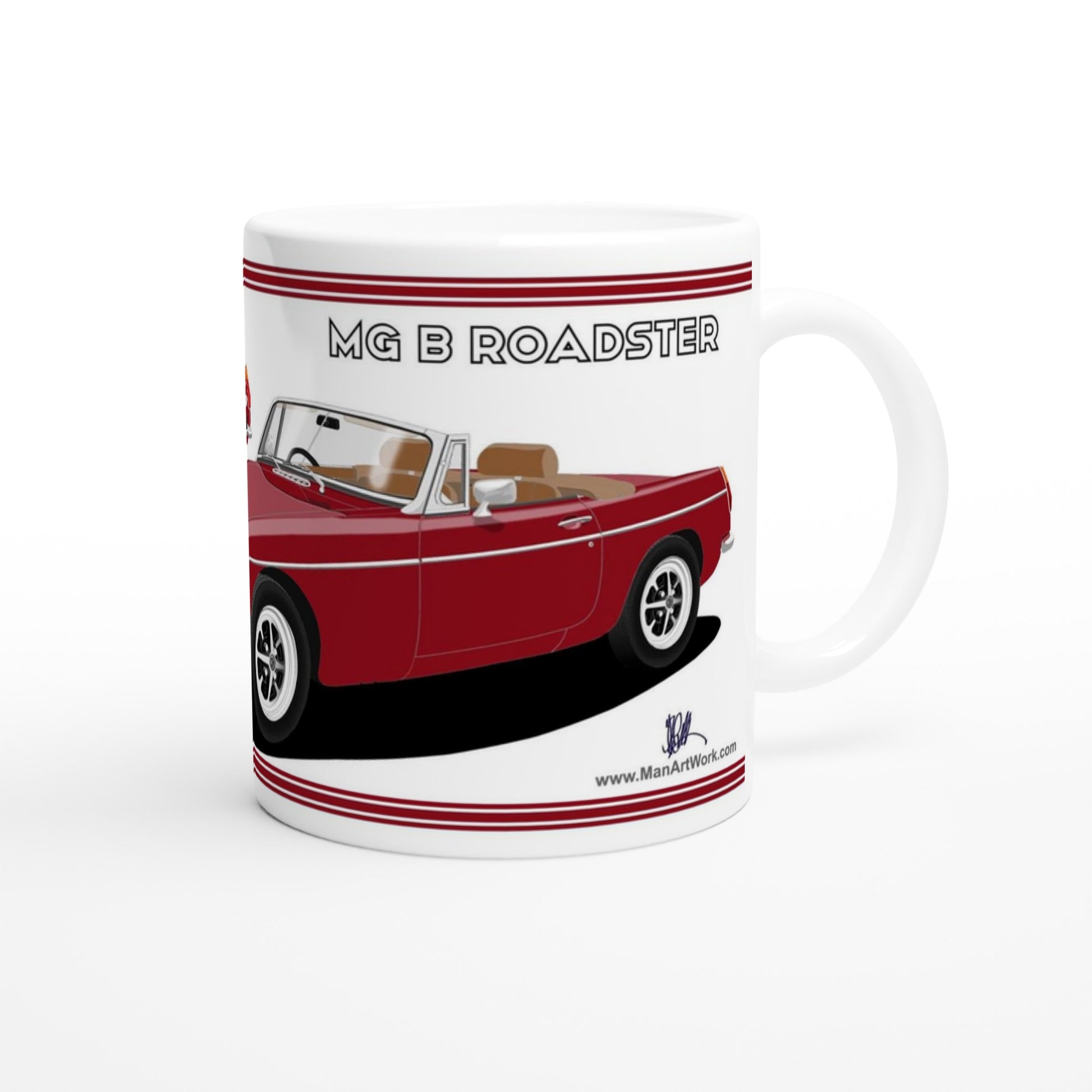 MG B Roadster Mk3 in Red Art Mug