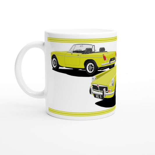 MG B Roadster Mk3 in Yellow Art Mug