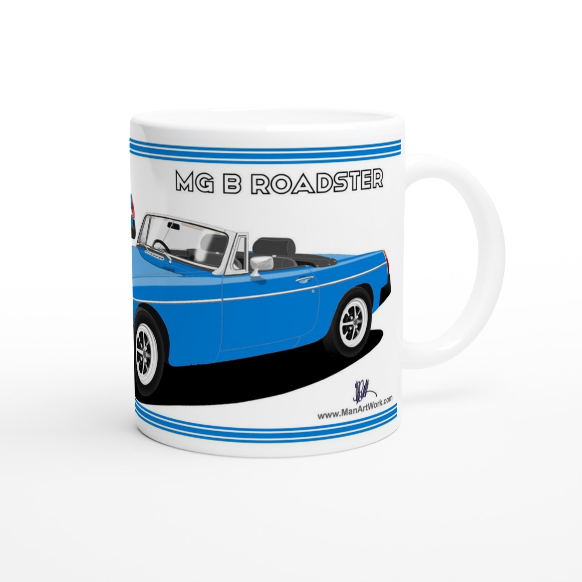 MG B Roadster Mk4 in Blue Art Mug