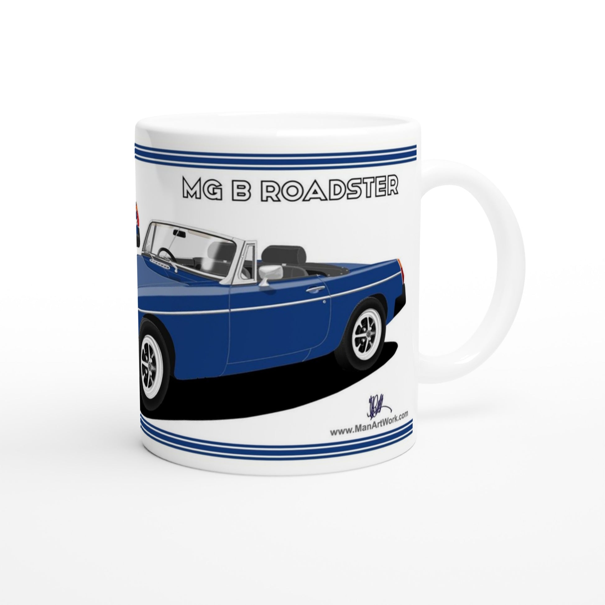 MG B Roadster Mk4 in Dark-Blue Art Mug