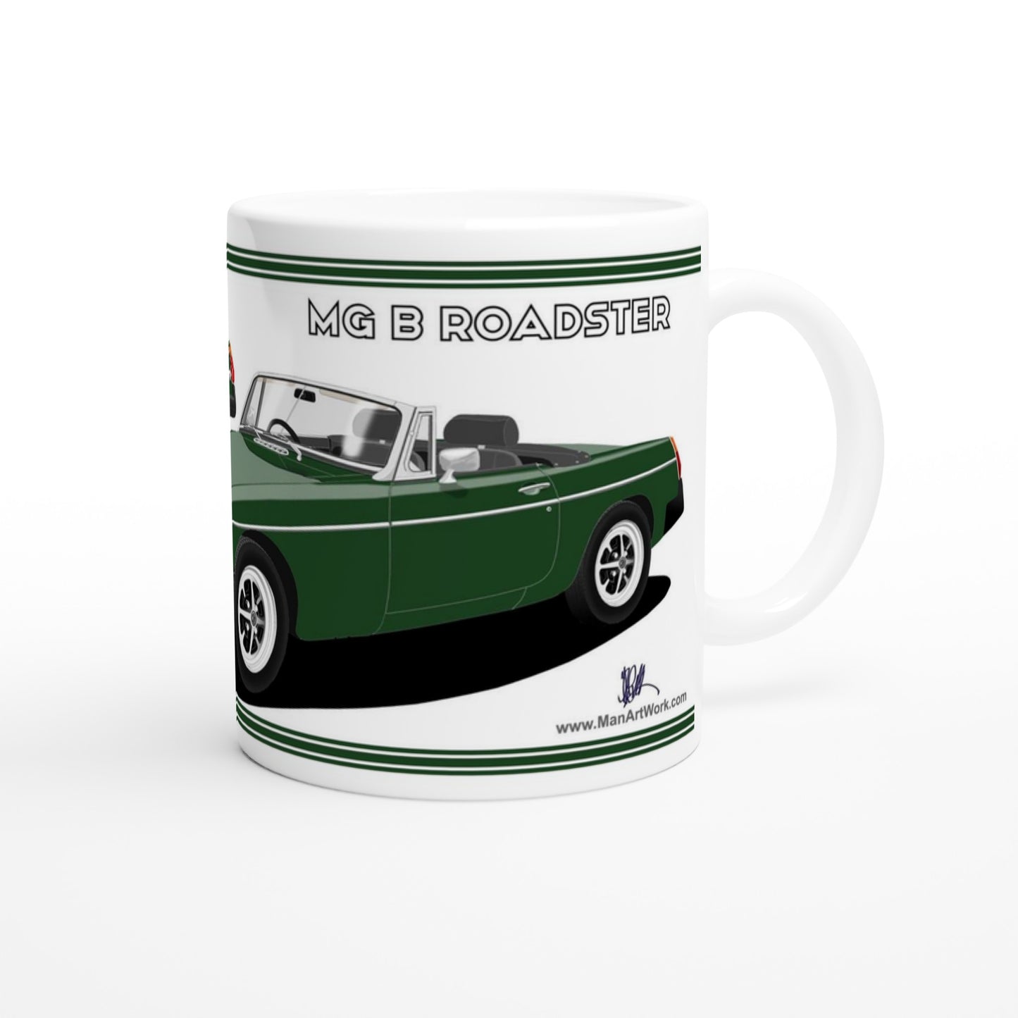 MG B Roadster Mk4 in Dark-Green Art Mug