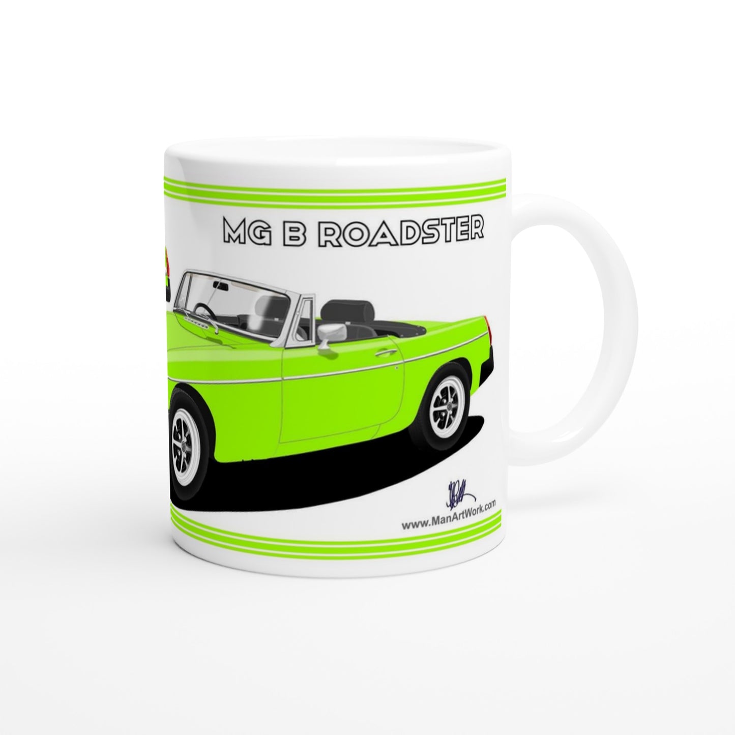 MG B Roadster Mk4 in Green Art Mug