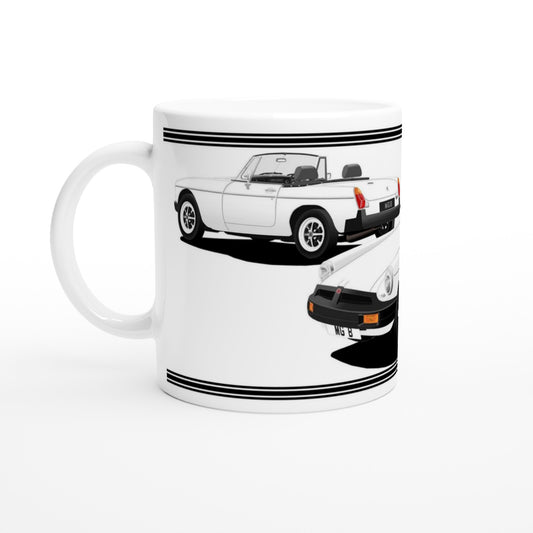 MG B Roadster Mk4 in White Art Mug