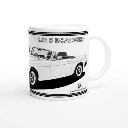 MG B Roadster Mk4 in White Art Mug