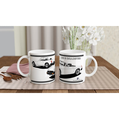 MG B Roadster Mk4 in White Art Mug