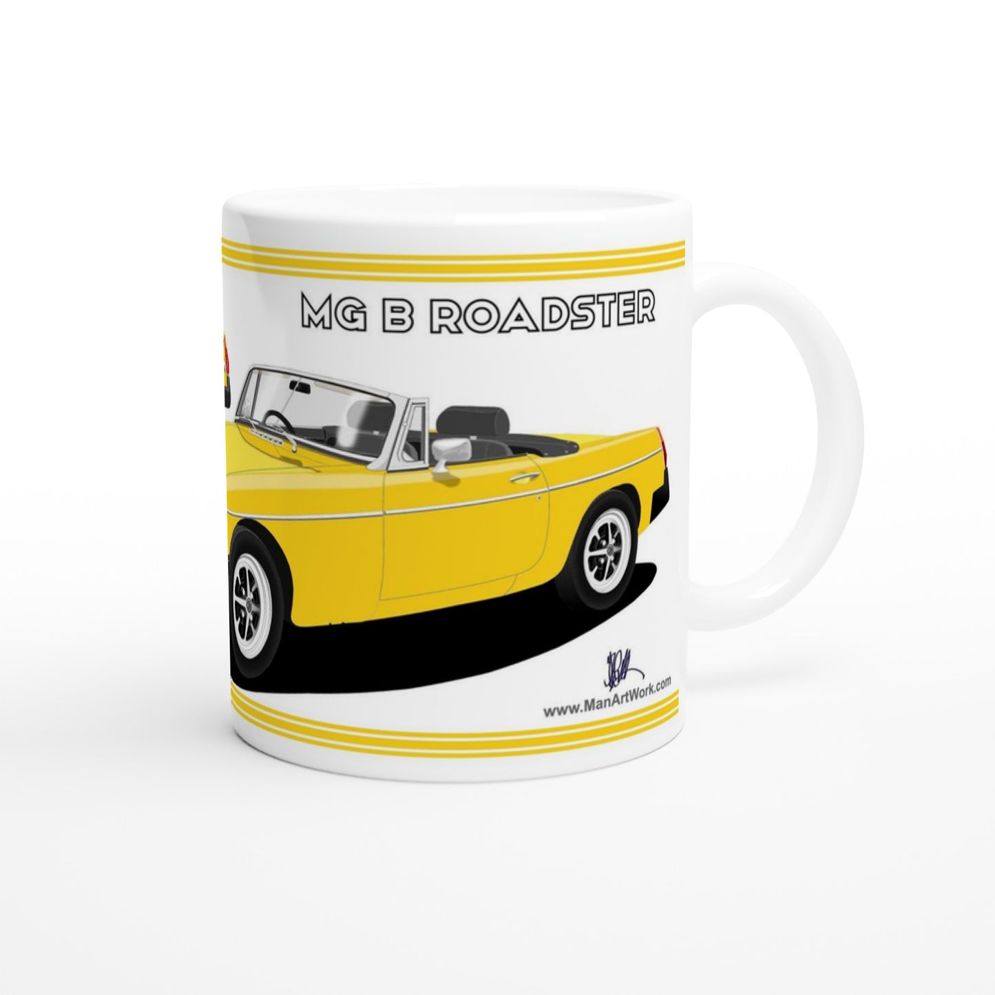 MG B Roadster Mk4 in Yellow Art Mug