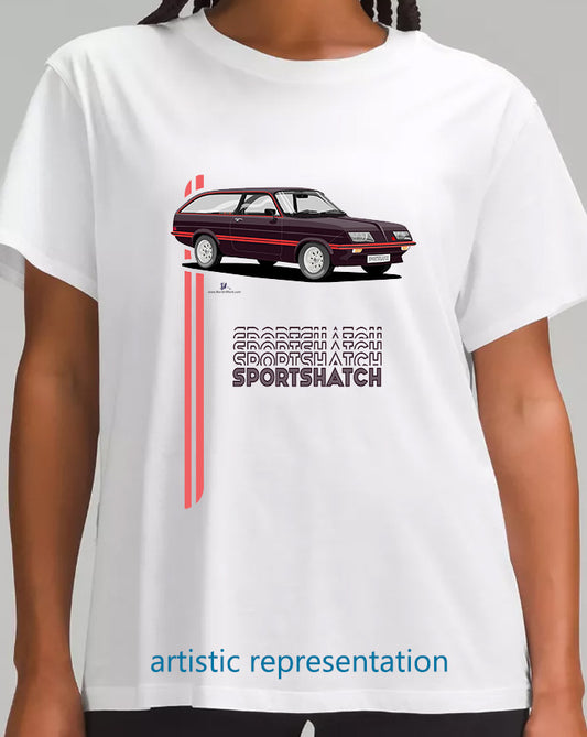 Vauxhall Magnum Sportshatch in Wine art T Shirt (Stripes)