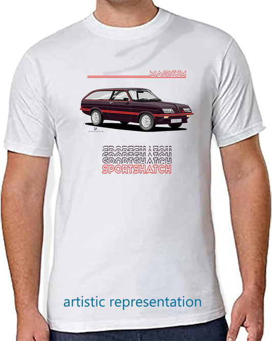 Vauxhall Magnum Sportshatch in Wine art T Shirt (Words)