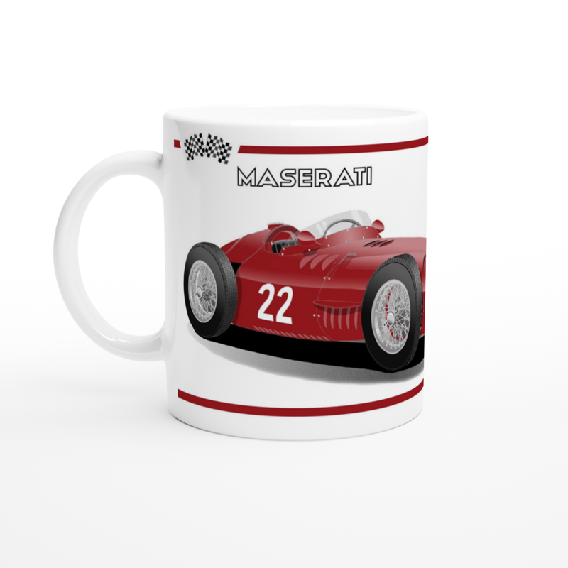 Maserati 250F 1954 F1 Motor Racing Art Mug