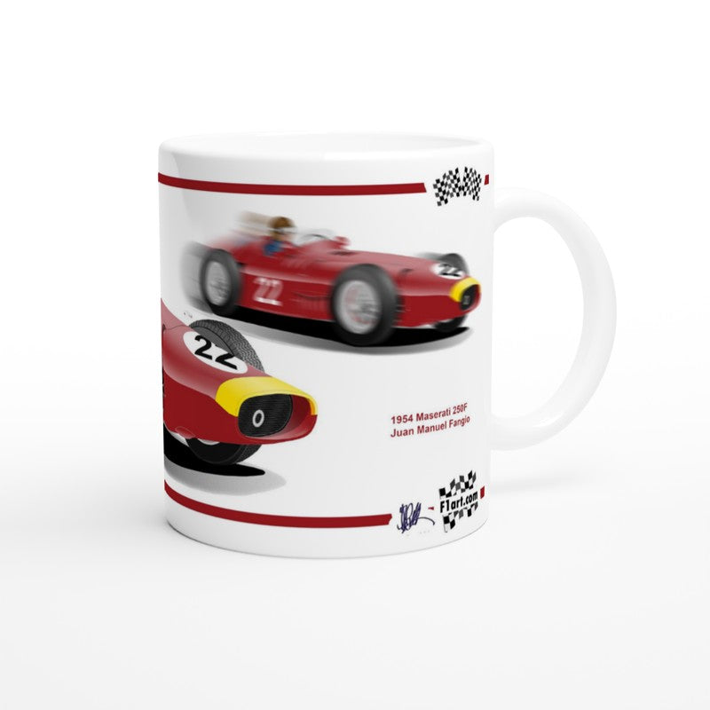 Maserati 250F 1954 F1 Motor Racing Art Mug