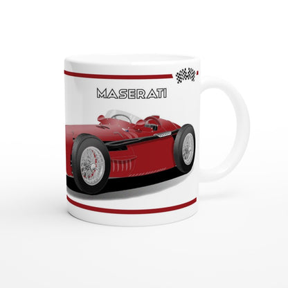 Maserati 250F 1957 F1 Motor Racing Art Mug