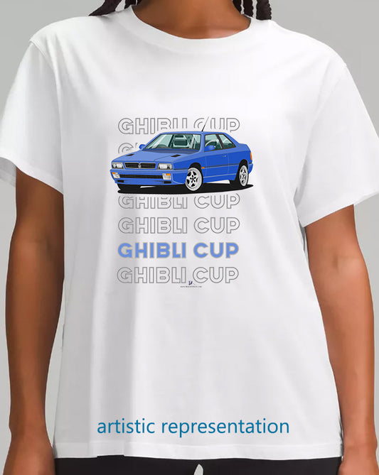 Maserati Ghibli Cup in Blue T Shirt (Words)