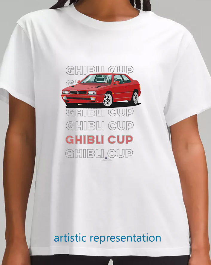 Maserati Ghibli Cup in Red T Shirt (Words)