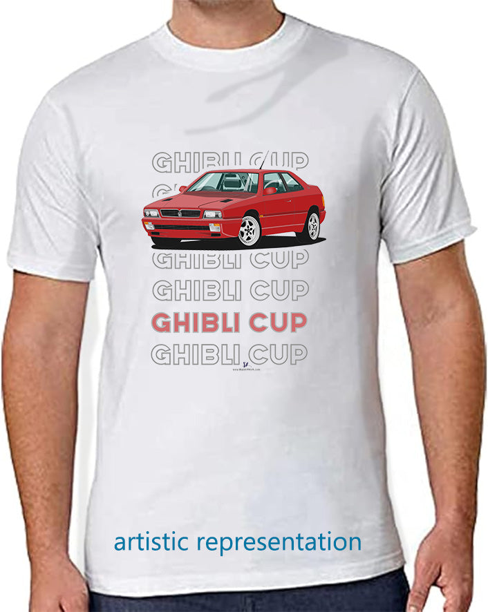 Maserati Ghibli Cup in Red T Shirt (Words)