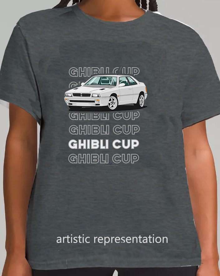 Maserati Ghibli Cup in Silver T Shirt (Words)