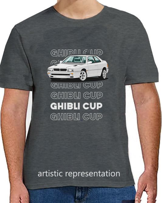 Maserati Ghibli Cup in Silver T Shirt (Words)
