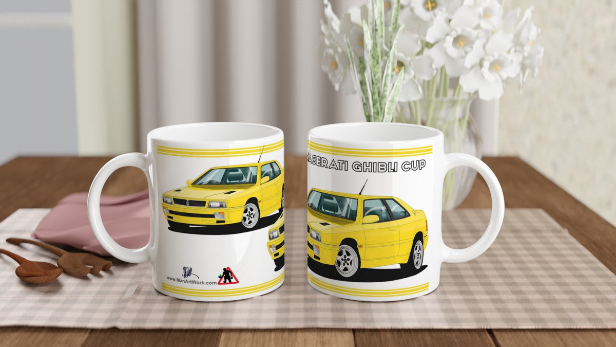 Maserati Ghibli Cup in Yellow Art Mug