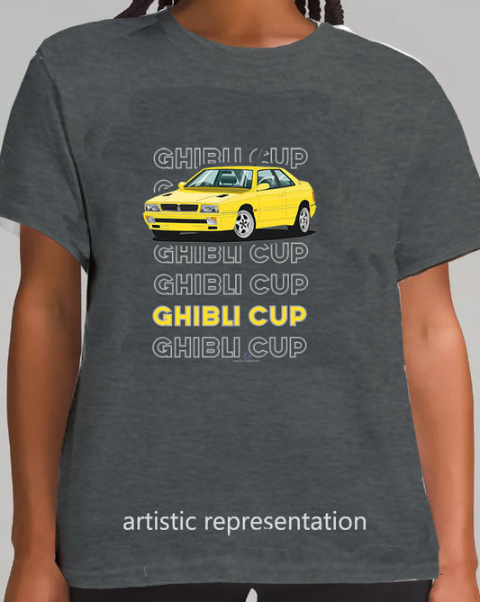 Maserati Ghibli Cup in Yellow T Shirt (Words)