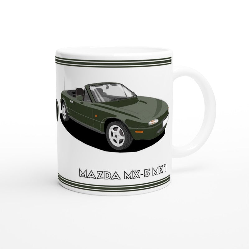 Mazda MX-5 Mk1 in Dark Green Art Mug