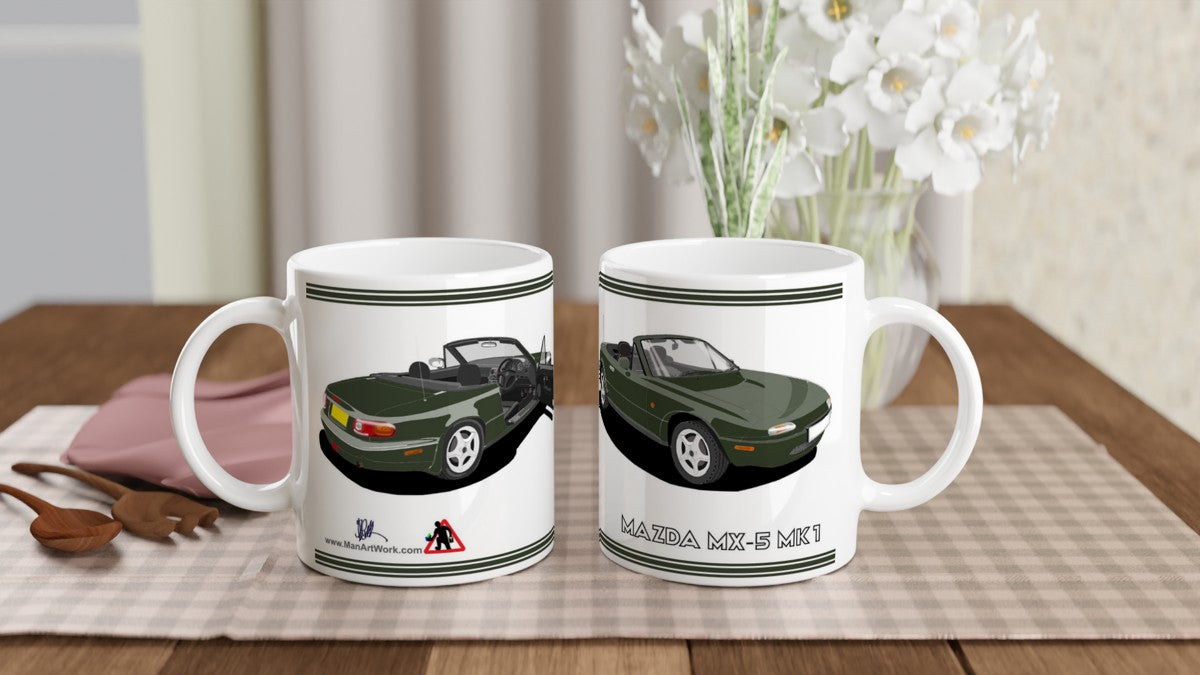 Mazda MX-5 Mk1 in Dark Green Art Mug