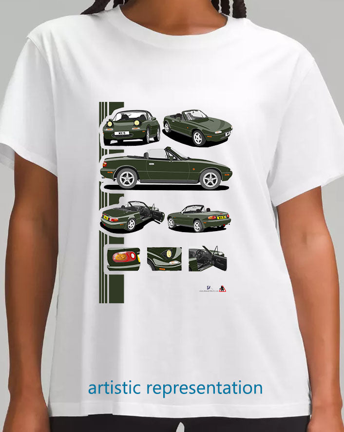 Mazda MX-5 Mk1 in Dark Green T Shirt