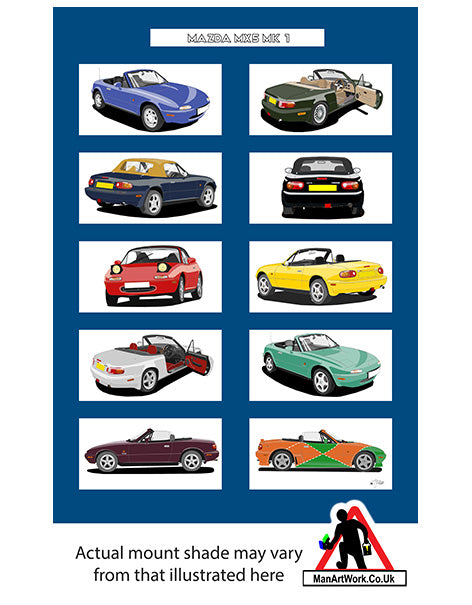 Mazda MX-5 Mk1 A4 Art Print