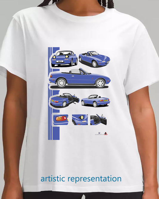 Mazda MX-5 Mk1 in Blue T Shirt