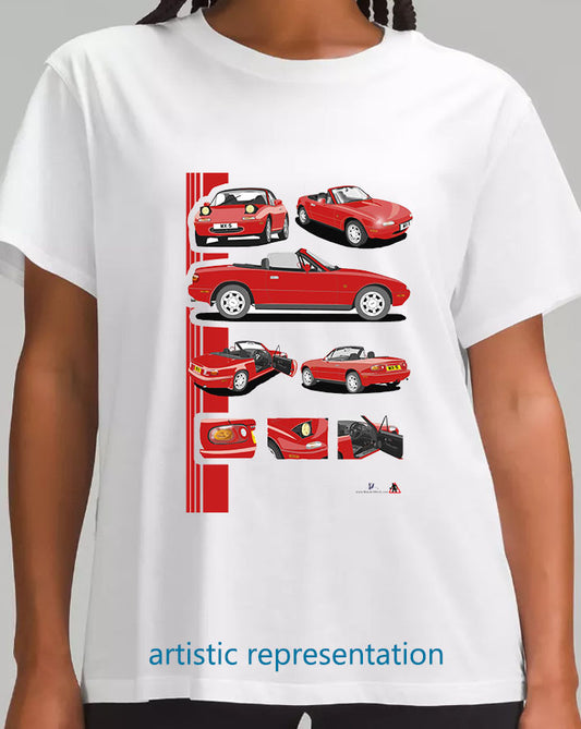 Mazda MX-5 Mk1 in Red T Shirt